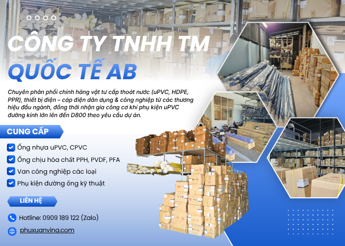 Tổng kho vật tư ống nhựa hạ tầng HDPE Tiền Phong Bình Minh tại Phú Xuân Vina Thủ Đức