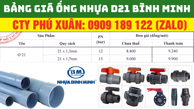 Đặc điểm và ứng dụng của ống nhựa phi 21 Bình Minh